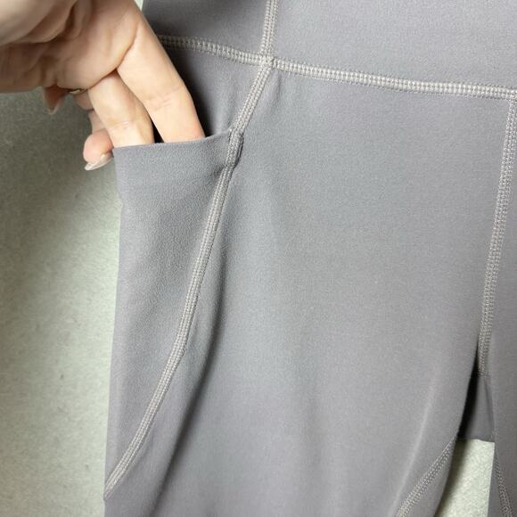 Athleta Powevita High Rise Salutation Colorblock Ankle Leggings Gray Light Pink - Picture 5 of 13